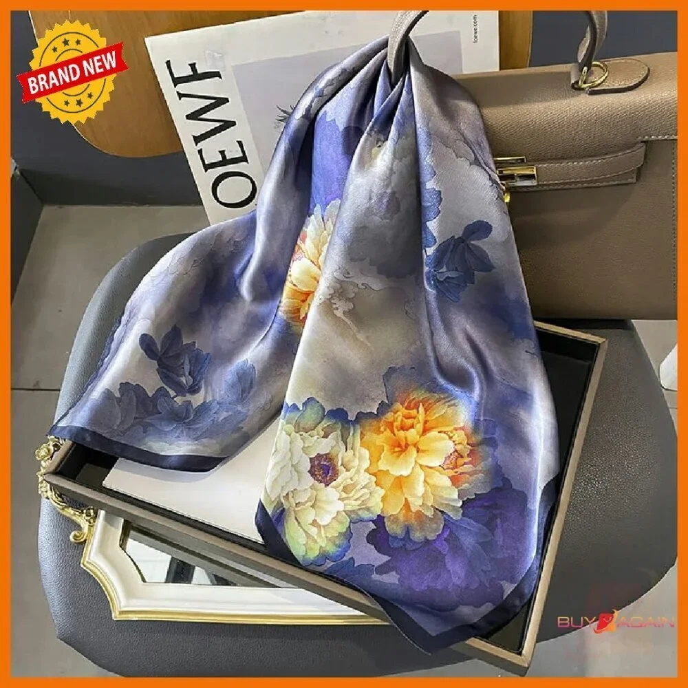 27x27 Mulberry Silk Square Scarf for Neck Hair Accessory